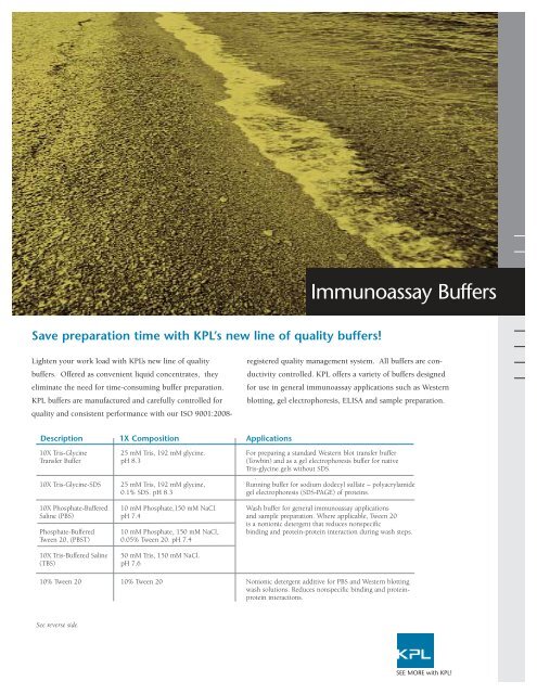 KPL ELISA Brochure