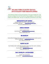 rpcs website vendor list - Roland Park Country School