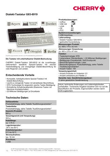 Dialekt-Tastatur G83-6919 - Cherry