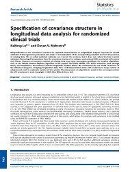 Kaifeng Lu, Devan V. Mehrotra Specification of covariance structure ...