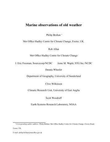 Marine observations of old weather - Brohan.org