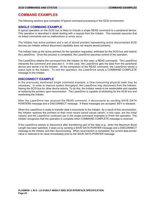 scsi interface specification - Plasmon