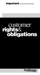 Ohio - Customer Rights and Obligations Brochure - FirstEnergy