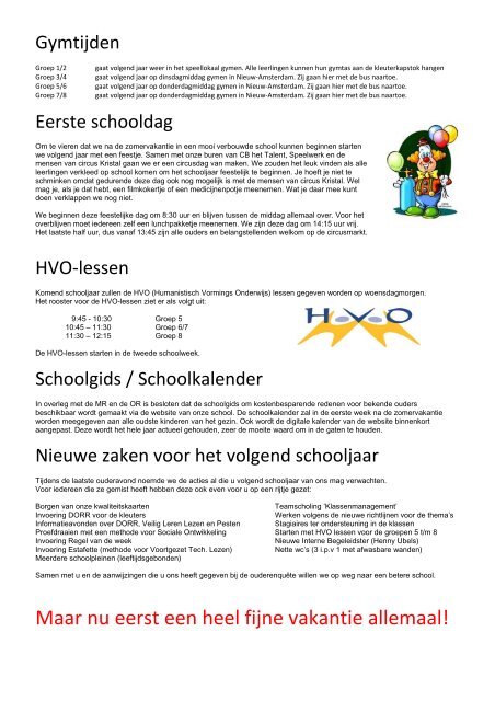 Team OBS Delftlanden 2012-2013 Start in onze verbouwde school