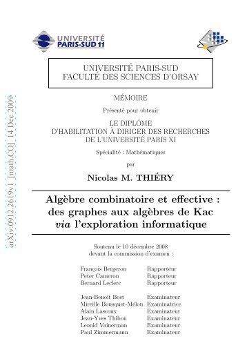 Alg`ebre combinatoire et effective : des graphes aux alg ... - Sage