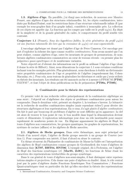 Alg`ebre combinatoire et effective : des graphes aux alg ... - Sage