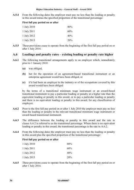 Higher Education Industry-General Staff-Award 2010 - Business SA