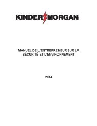 MANUEL DE L'ENTREPRENEUR SUR LA ... - Kinder Morgan