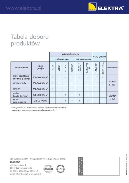 Ochrona przed śniegiem i lodem - Ulotka (3599 KB) - Elektra