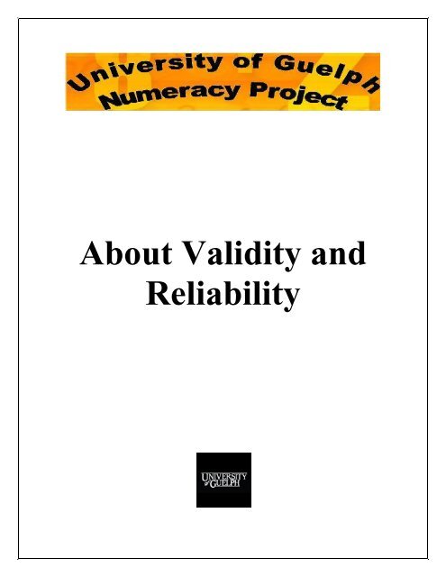 About Validity and Reliability - Atrium