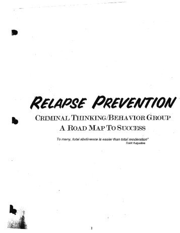Relapse Prevention Workbook - Defense for SVP
