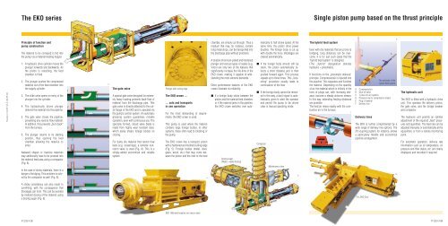 Single piston pump of the EKO series - Putzmeister Solid Pumps