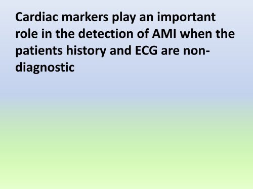 Enzymatic and non- enzymatic bio marker in Early diagnosis of MI