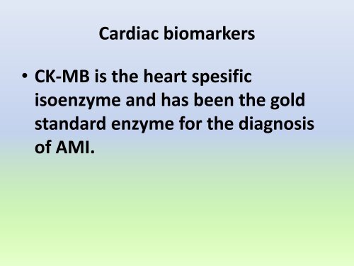 Enzymatic and non- enzymatic bio marker in Early diagnosis of MI