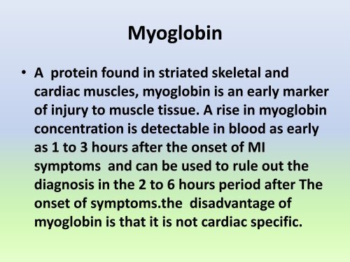 Enzymatic and non- enzymatic bio marker in Early diagnosis of MI