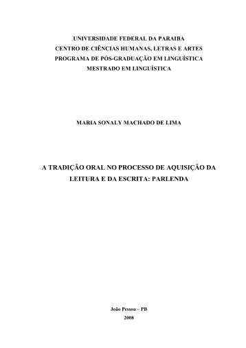 UNIVERSIDADE FEDERAL DA PARAIBA - DSpace/UFPB (REI)