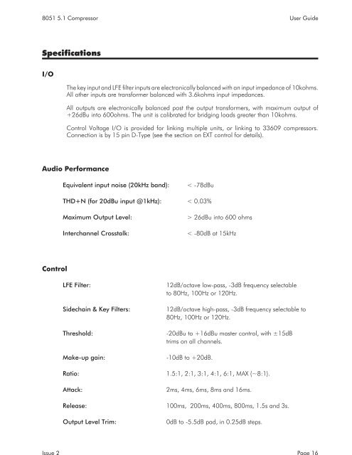 8051 User Manual (Issue 2) - AMS Neve