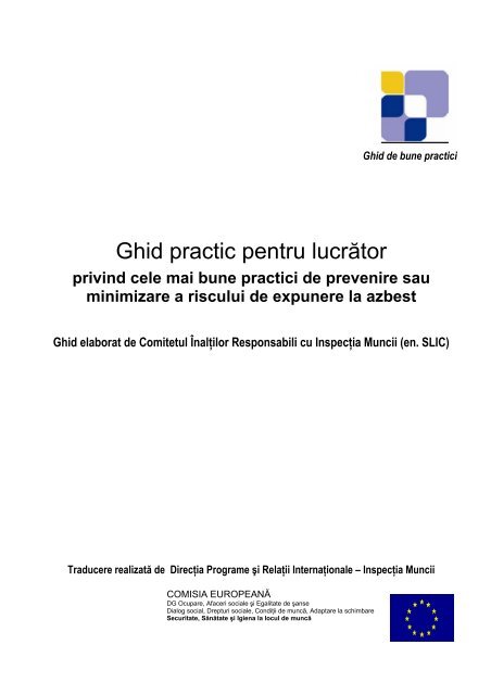 Ghid practic pentru lucrator privind cele mai bune practici de ...