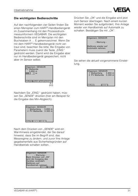 Betriebsanleitung - VEGABAR 40 (HART)