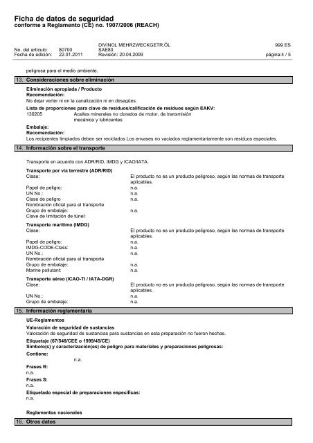 Ficha de datos de seguridad - Zeller+Gmelin GmbH