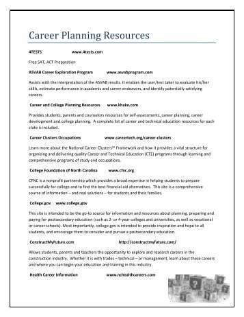 Career Planning Resources - NCPN
