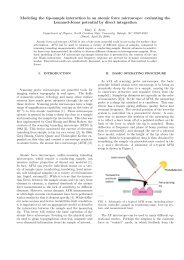 Modeling the tip-sample interaction in an atomic force microscope ...