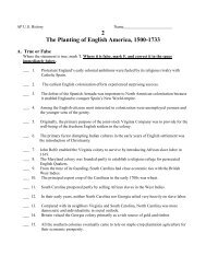 Chapter 2: Planting of English America - Main