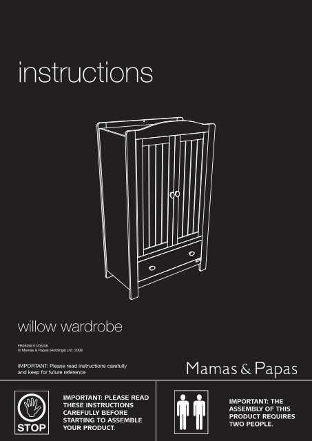 Willow Wardrobe instructions - Mamas & Papas