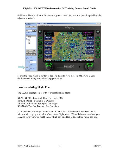 FlightMax EX500/EX5000 Interactive PC Training DEMO - Avidyne
