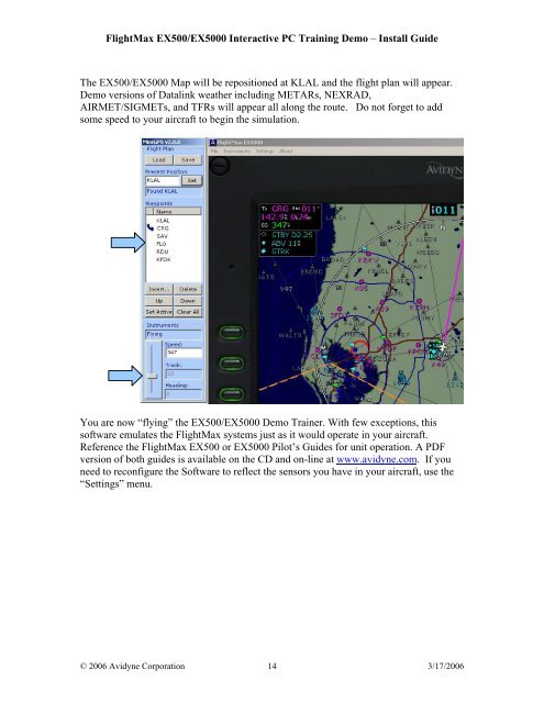 FlightMax EX500/EX5000 Interactive PC Training DEMO - Avidyne