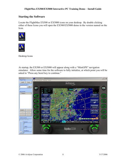 FlightMax EX500/EX5000 Interactive PC Training DEMO - Avidyne