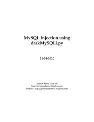 MySQL Injection using darkMySQLi.py - Intelligent Exploit