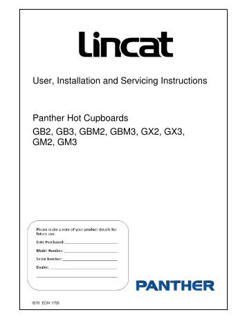 User, Installation and Servicing Instructions Panther Hot Cupboards ...
