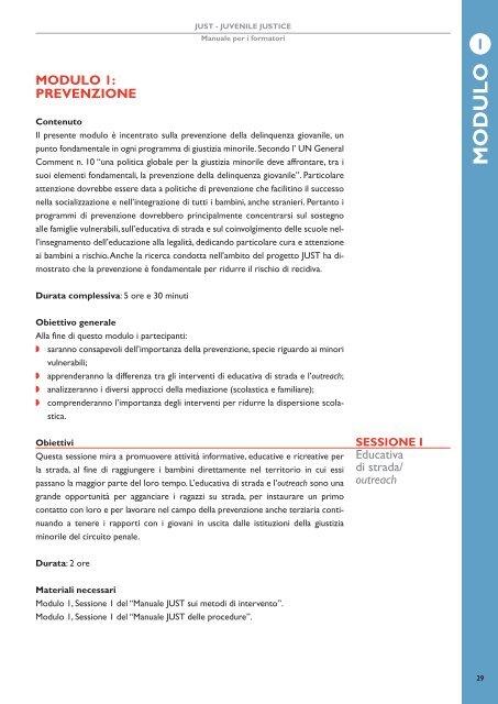 Progetto Just: manuale per i formatori - Save the Children Italia Onlus