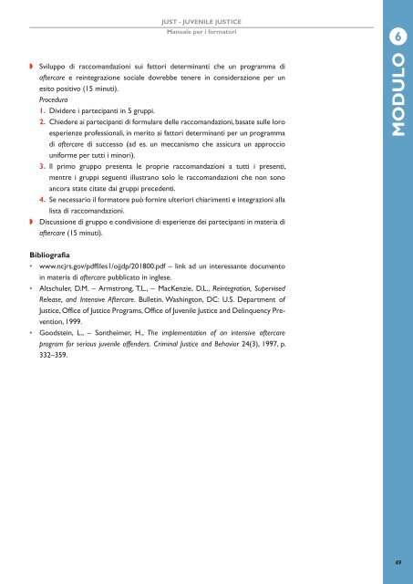 Progetto Just: manuale per i formatori - Save the Children Italia Onlus