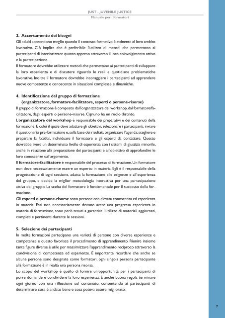 Progetto Just: manuale per i formatori - Save the Children Italia Onlus