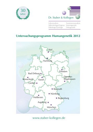 www.staber-kollegen.de Untersuchungsprogramm Humangenetik ...