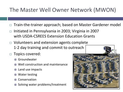 Mid-Atlantic Drinking Water/Master Well Owner Network