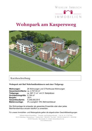 Wohnpark am Kaspersweg - Wilhelm Imbusch Immobilien