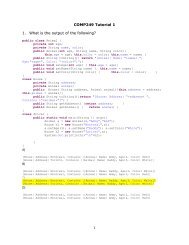 COMP249 Tutorial 1 1. What is the output of the ... - Dr. Aiman Hanna