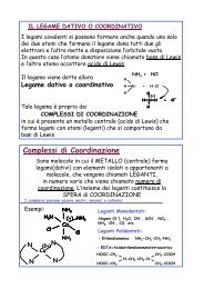 IL LEGAME DATIVO 0 COORDINATIVO I legami covalenti si ...