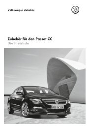 Zubehör für den Passat CC Die Preisliste - Volkswagen Zubehör