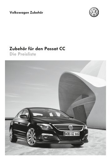 Zubehör für den Passat CC Die Preisliste - Volkswagen Zubehör