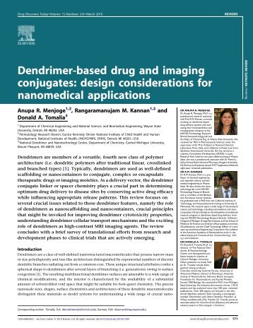 Dendrimer-based drug and imaging conjugates: design ...