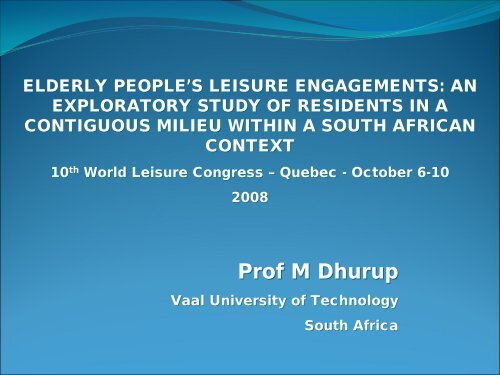 Prof M Dhurup