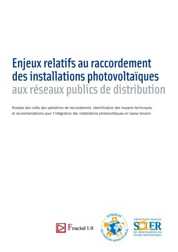 Enjeux relatifs au raccordement des installations photovoltaÃ¯ques ...