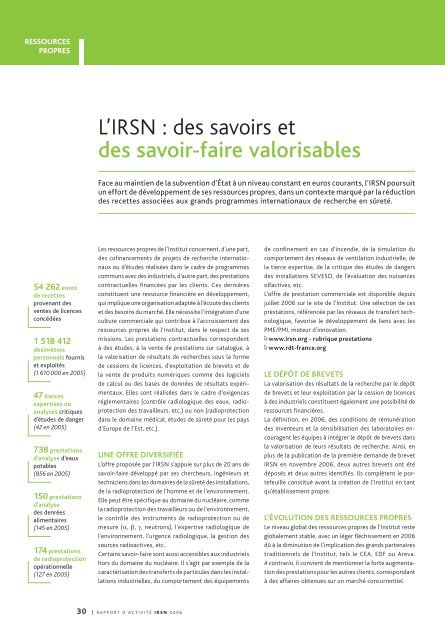 Télécharger le rapport d'activité IRSN 2006.