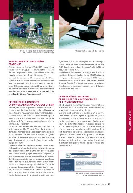 Télécharger le rapport d'activité IRSN 2006.