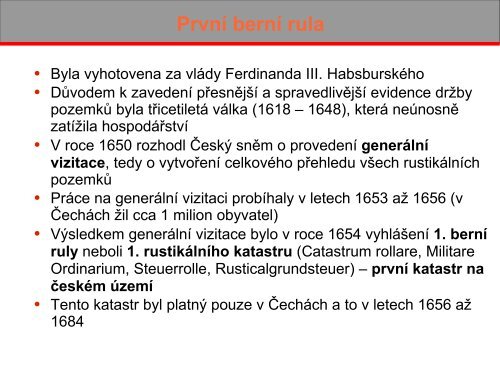 Soupisy pÅ¯dy a nejstarÅ¡Ã­ mapovÃ¡nÃ­ na naÅ¡em ÃºzemÃ­