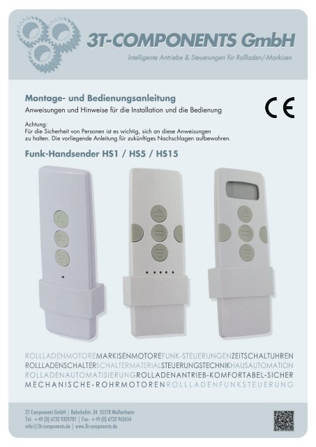 und Bedienungsanleitung Funk-Handsender HS1  - 3T-Motors.de